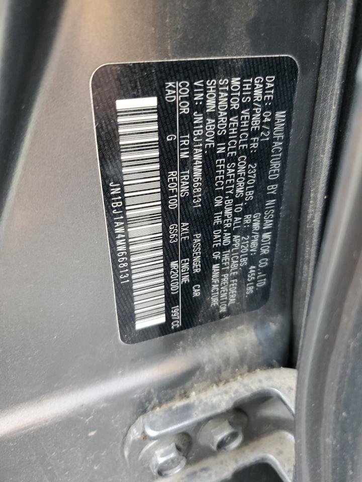 2021 Nissan Rogue Sport S VIN: JN1BJ1AW4MW668131 Lot: 83973235