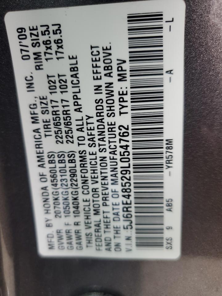 2009 Honda Cr-V Ex VIN: 5J6RE48529L054762 Lot: 84604385