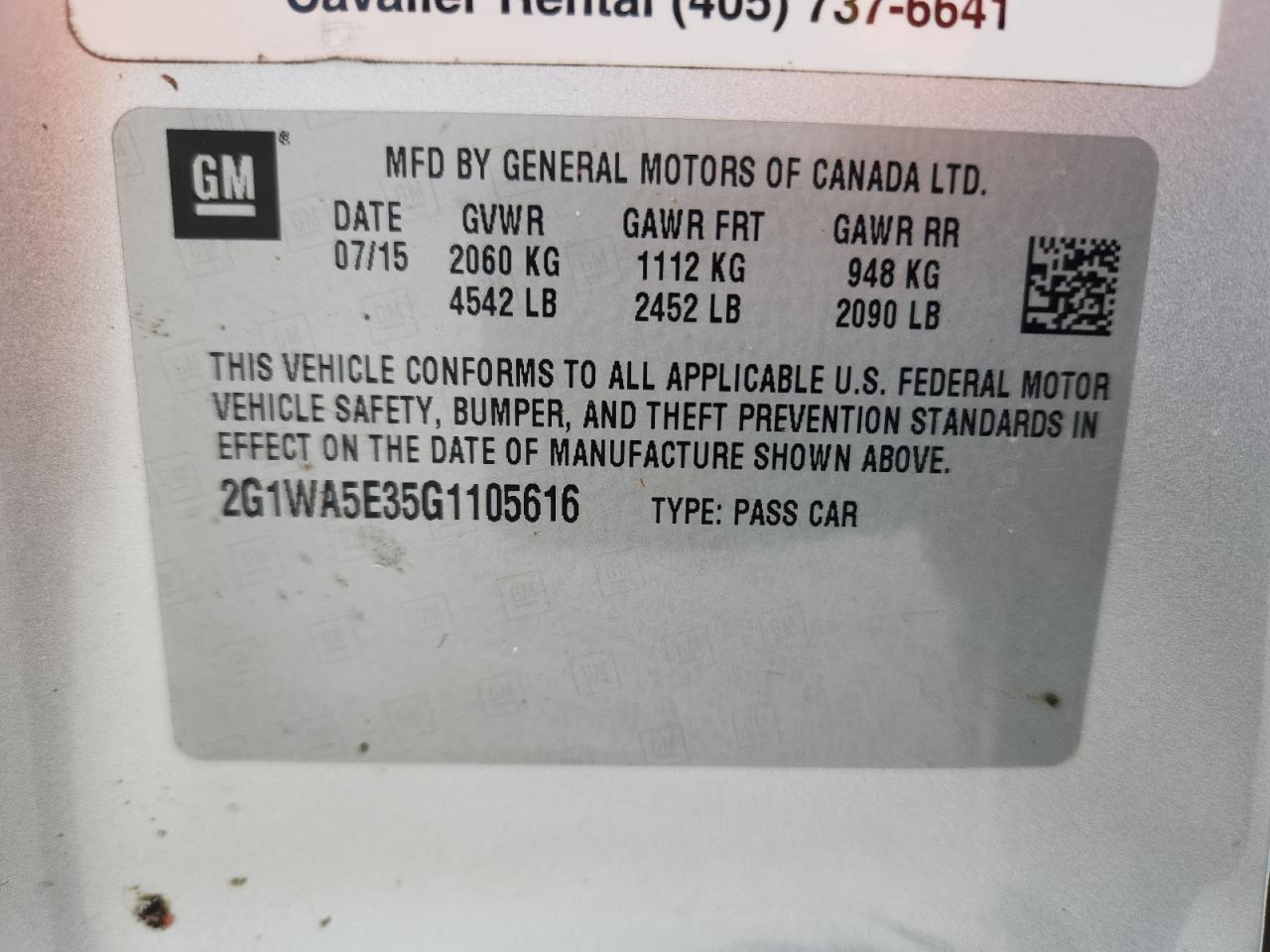 2016 Chevrolet Impala Limited Ls VIN: 2G1WA5E35G1105616 Lot: 80665765