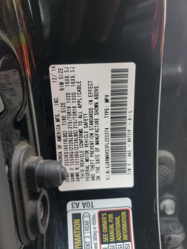 2015 Honda Cr-V Lx VIN: 5J6RM4H33FL020374 Lot: 84361405