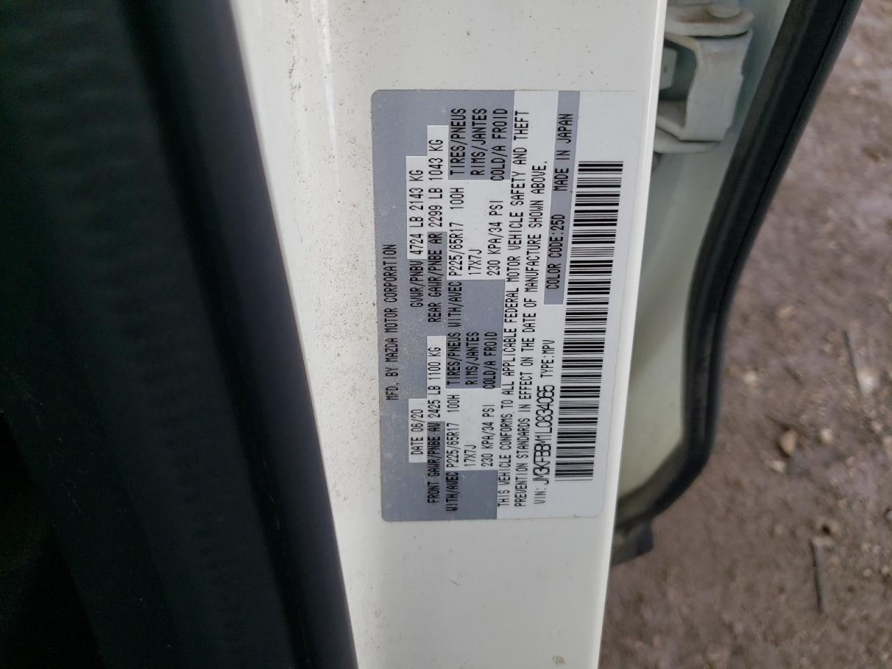 2020 Mazda Cx-5 Sport VIN: JM3KFBBM1L0834065 Lot: 81629795