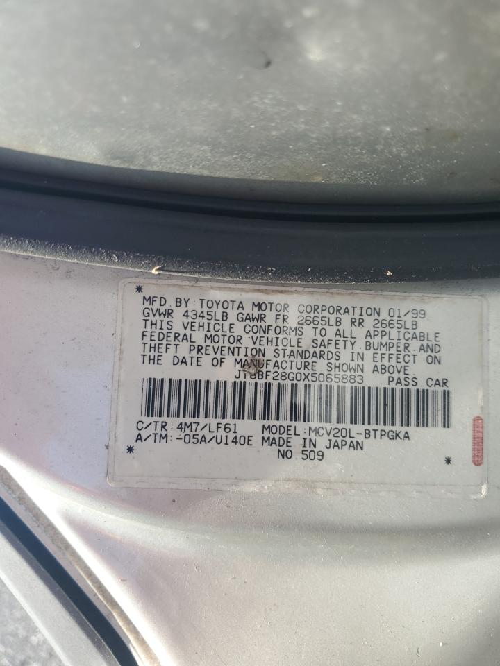 1999 Lexus Es 300 VIN: JT8BF28G0X5065883 Lot: 69515175