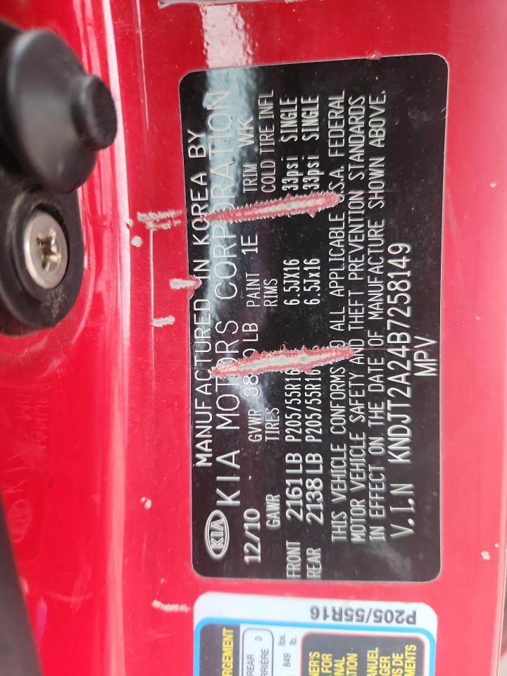 2011 Kia Soul + VIN: KNDJT2A24B7258149 Lot: 82081355