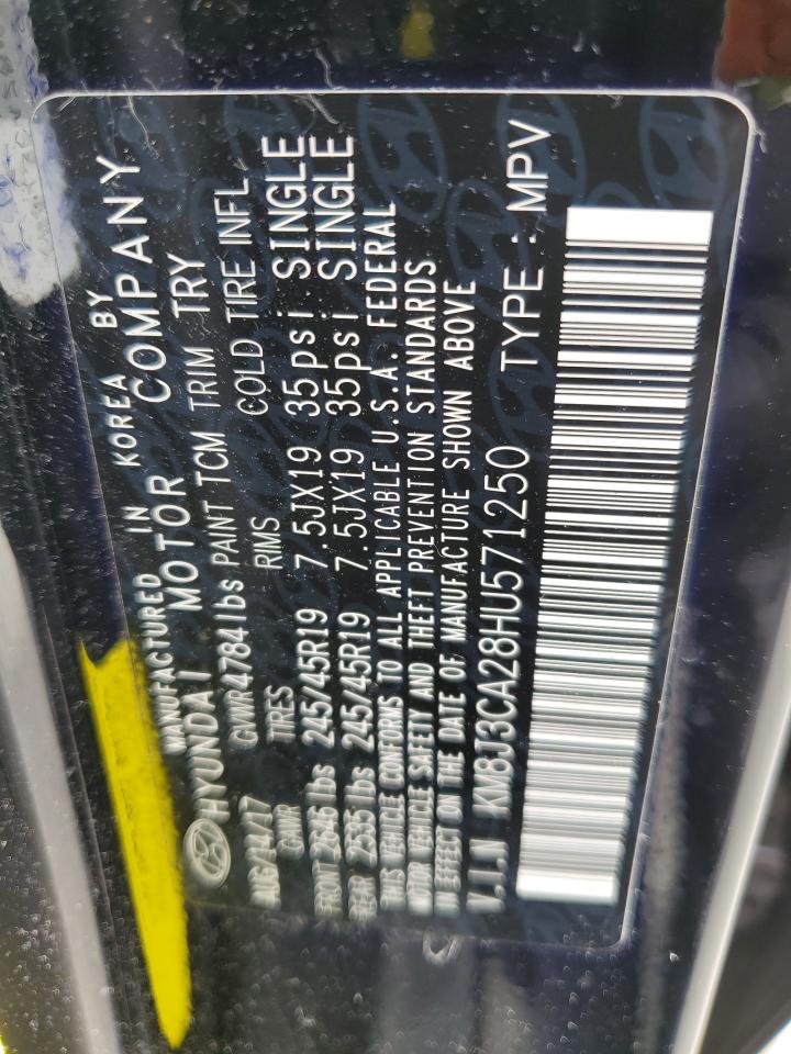 2017 Hyundai Tucson Limited VIN: KM8J3CA28HU571250 Lot: 81100705