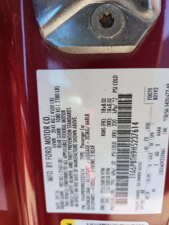 2017 Ford Mustang VIN: 1FA6P8TH9H5237614 Lot: 81601555