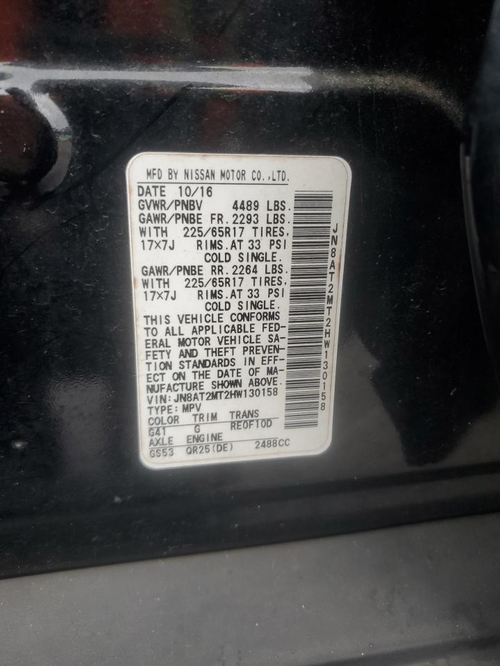 2017 Nissan Rogue S VIN: JN8AT2MT2HW130158 Lot: 81933665