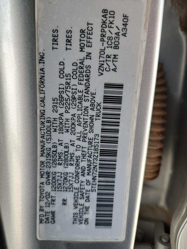 2003 Toyota Tacoma Double Cab VIN: 5TEHN72N73Z185173 Lot: 81296475