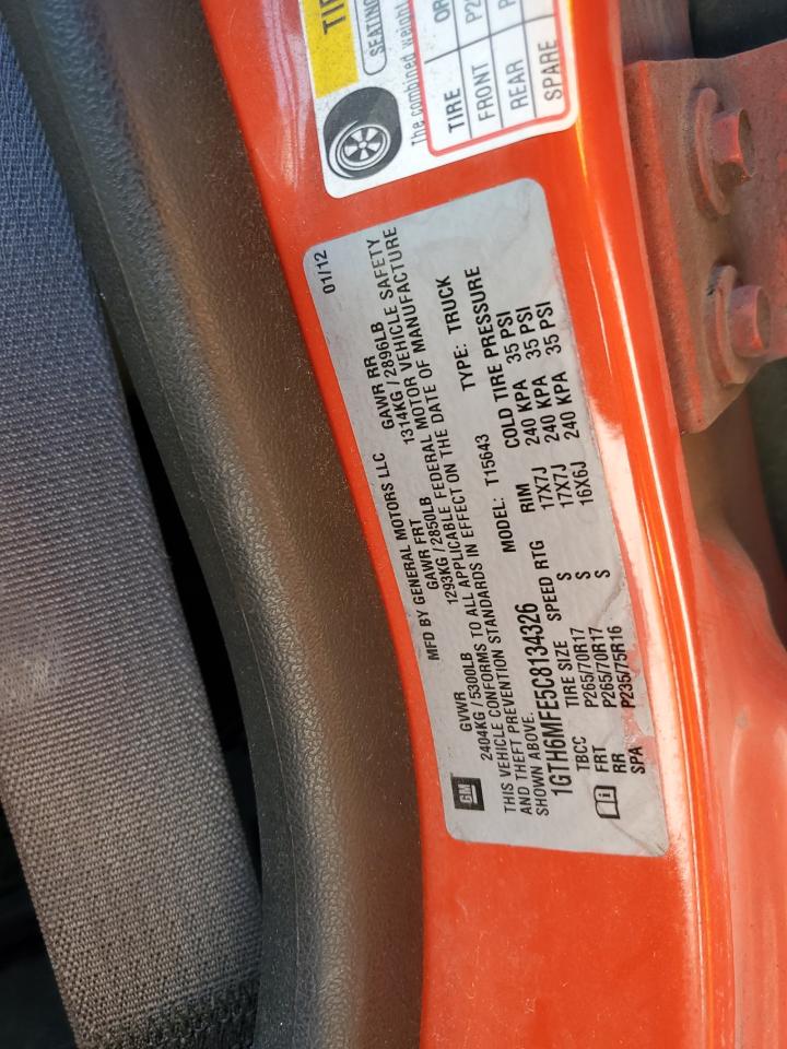 2012 GMC Canyon Sle VIN: 1GTH6MFE5C8134326 Lot: 72088085