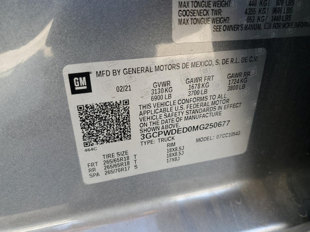 2021 Chevrolet Silverado C1500 Rst VIN: 3GCPWDED0MG250677 Lot: 81416005