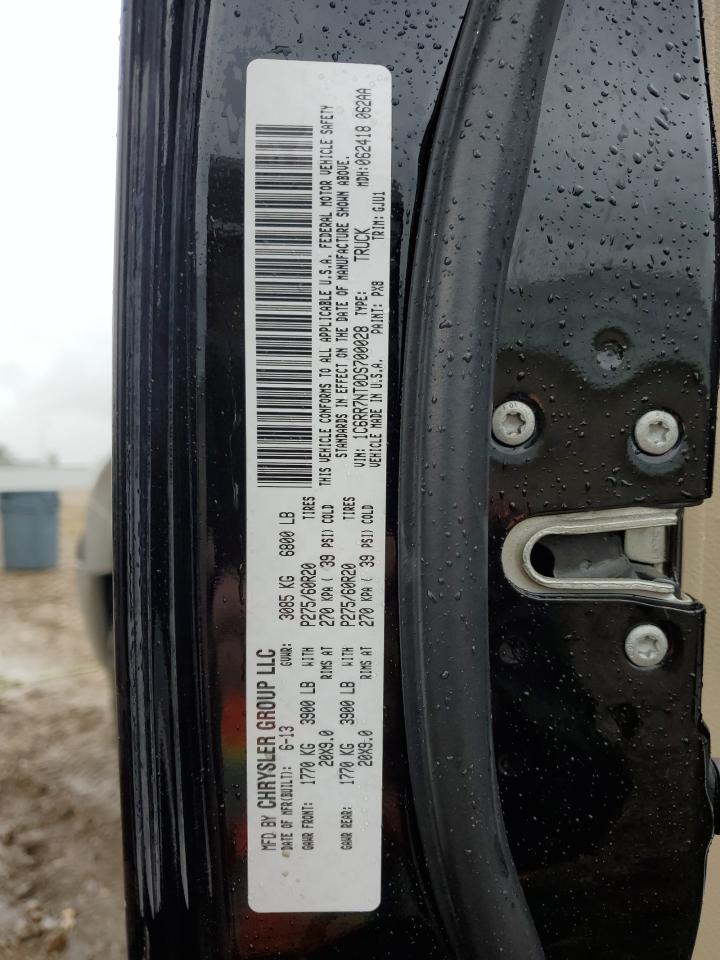 2013 Ram 1500 Laramie VIN: 1C6RR7NT0DS700028 Lot: 80967355