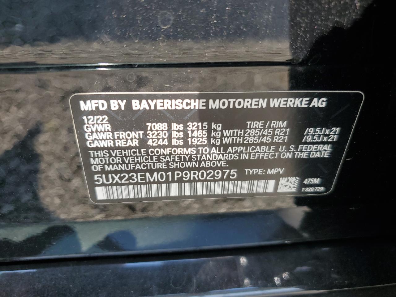 2023 BMW X7 xDrive40I VIN: 5UX23EM01P9R02975 Lot: 70917885
