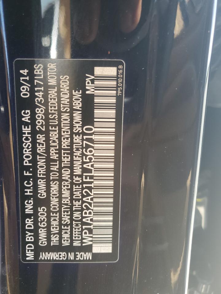 2015 Porsche Cayenne S VIN: WP1AB2A21FLA56710 Lot: 71866695