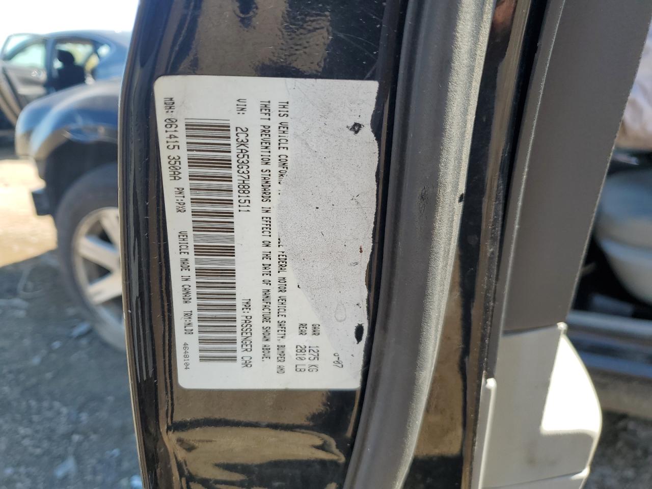 2007 Chrysler 300 Touring VIN: 2C3KA53G37H881511 Lot: 71769525