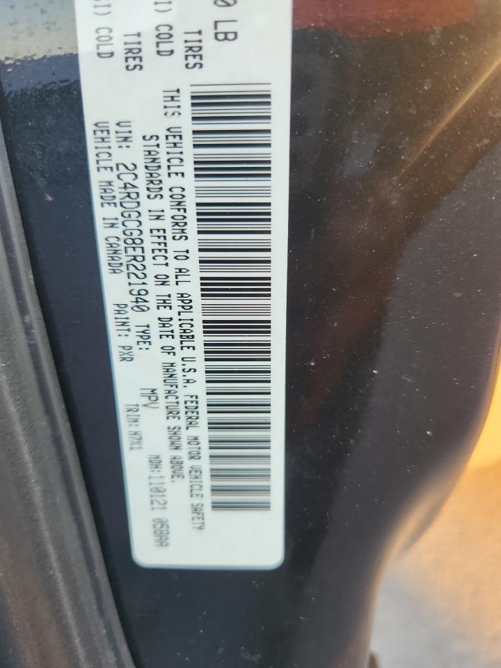 2014 Dodge Grand Caravan Sxt VIN: 2C4RDGCG8ER221940 Lot: 71370955