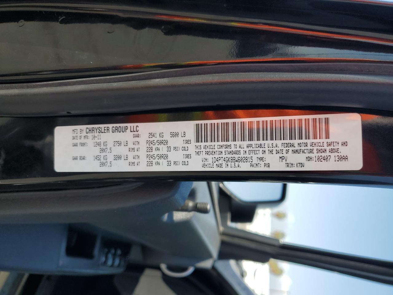 2011 Dodge Nitro Heat VIN: 1D4PT4GK8BW602815 Lot: 82169005