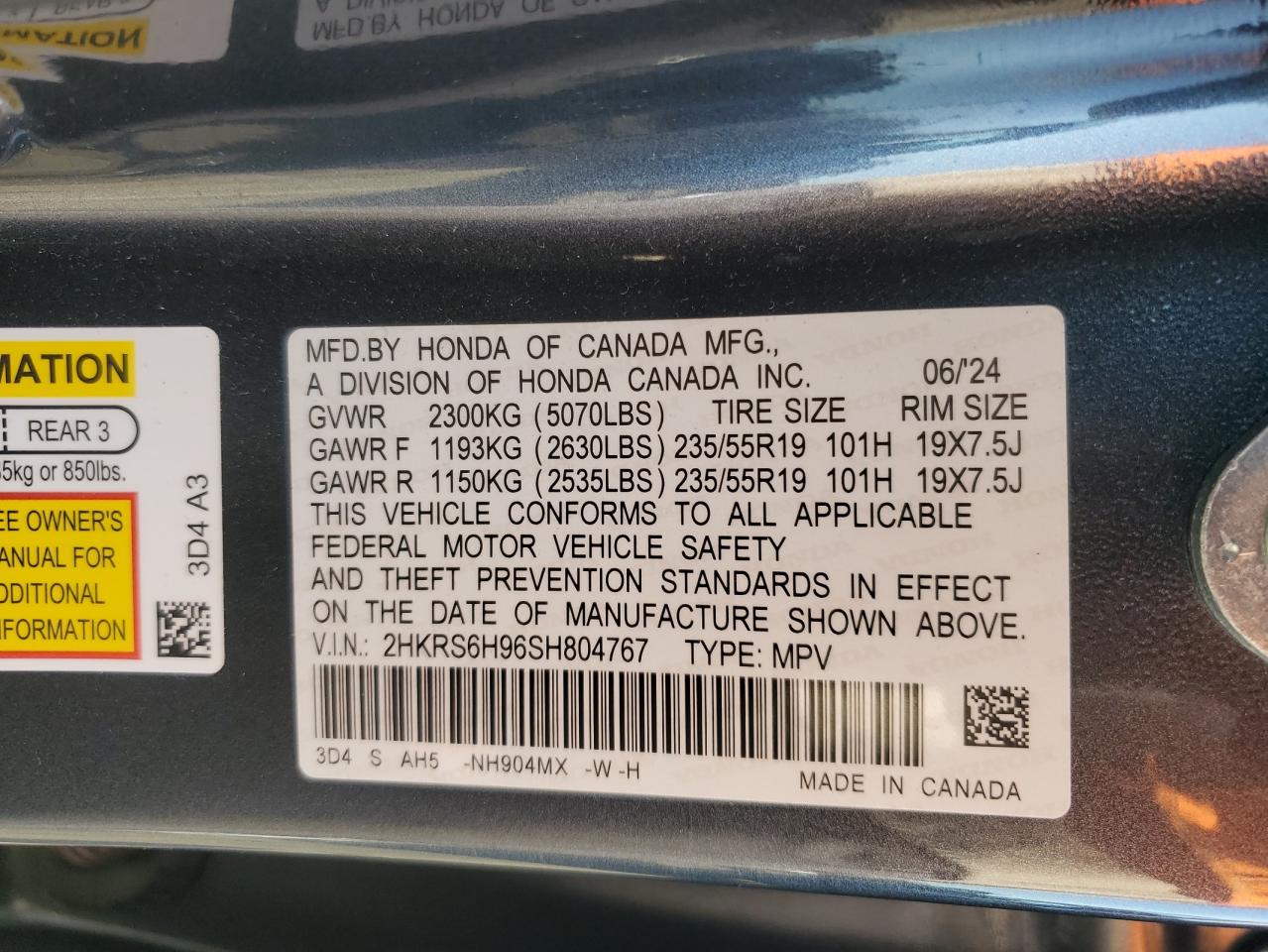 2025 Honda Cr-V Sport Touring VIN: 2HKRS6H96SH804767 Lot: 81207455