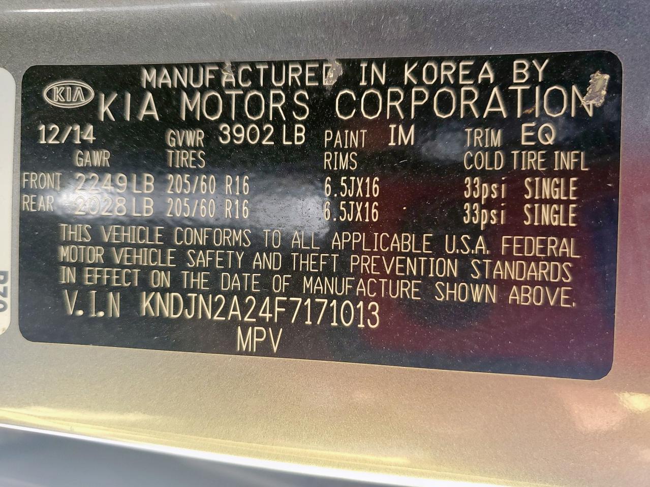 2015 Kia Soul VIN: KNDJN2A24F7171013 Lot: 83791405