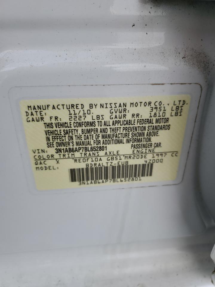 2011 Nissan Sentra 2.0 VIN: 3N1AB6AP7BL652801 Lot: 80705365