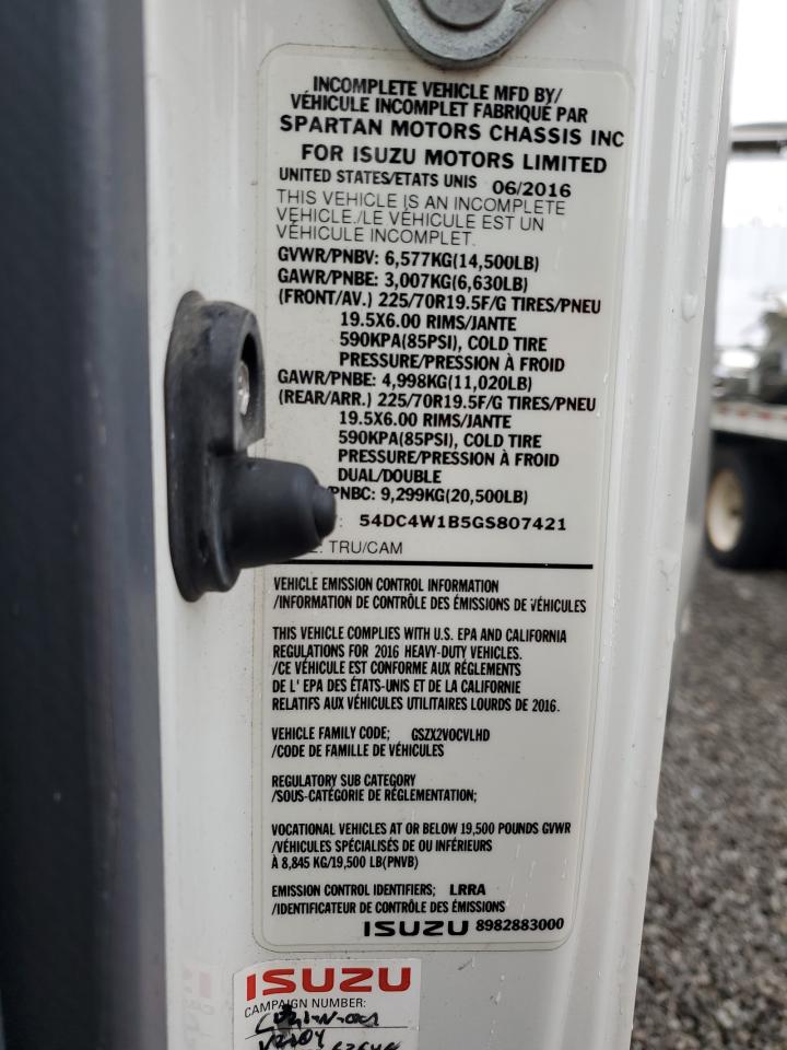 2016 Isuzu Npr Hd - Expeditor Truck VIN: 54DC4W1B5GS807421 Lot: 82025805