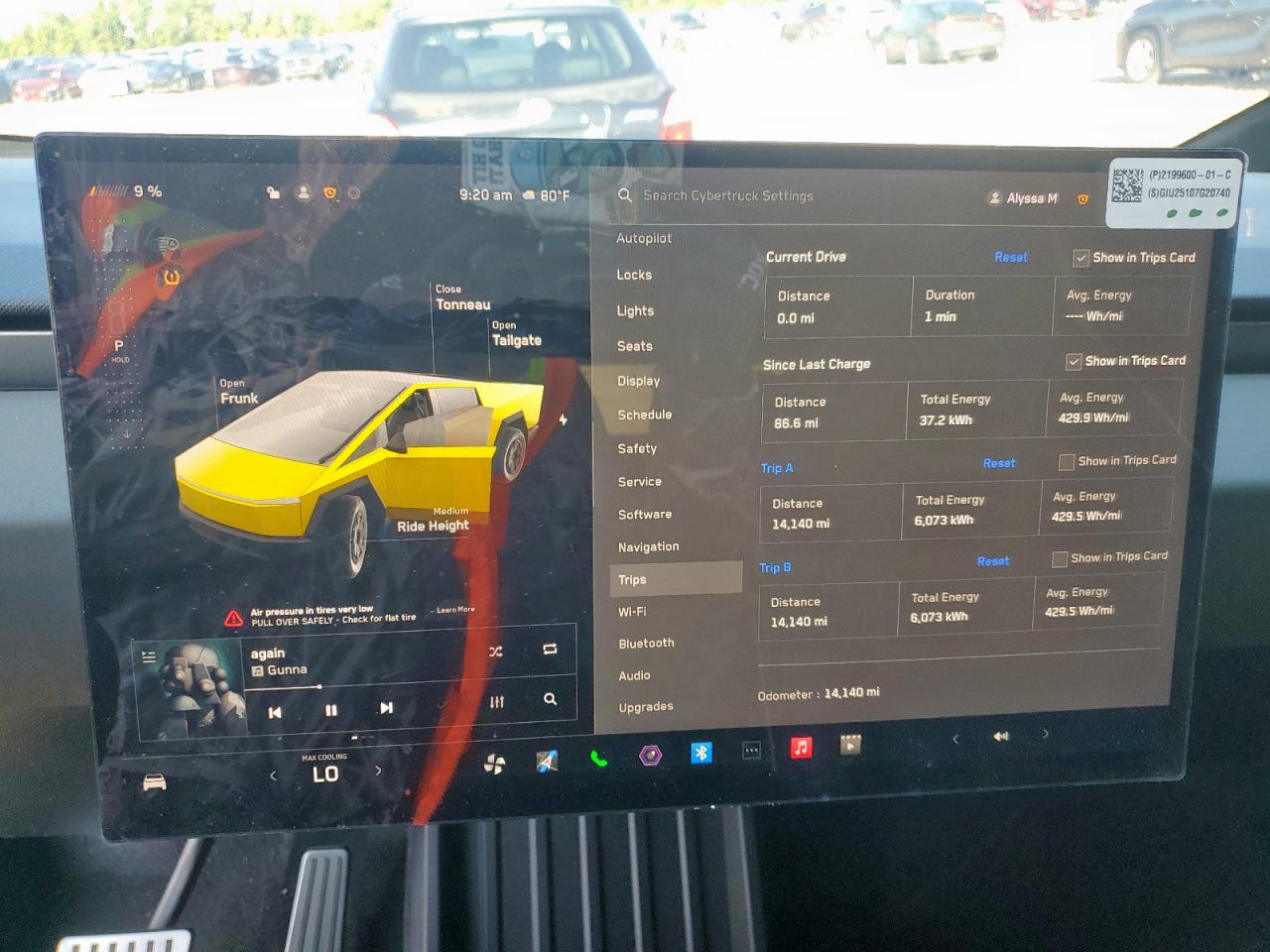 2025 Tesla Cybertruck VIN: 7G2CEHED0SA072971 Lot: 71168745