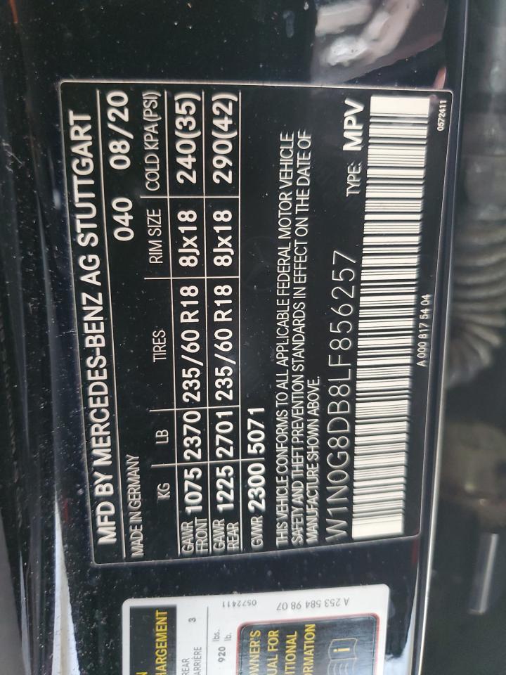 2020 Mercedes-Benz Glc 300 VIN: W1N0G8DB8LF856257 Lot: 84407765