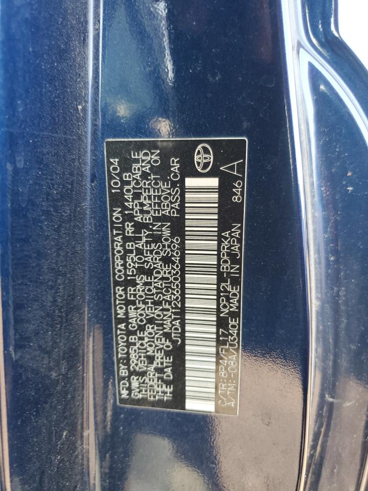 2005 Toyota Echo VIN: JTDAT123650364696 Lot: 71457325