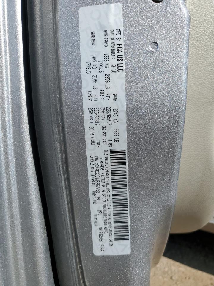 2018 Dodge Grand Caravan Sxt VIN: 2C4RDGCG4JR267792 Lot: 71216855