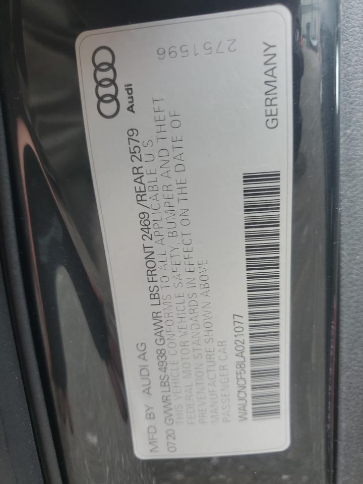 2020 Audi A5 Premium Plus VIN: WAUCNCF58LA021077 Lot: 84053395