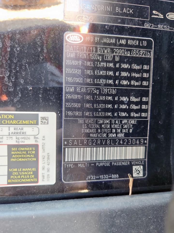 2020 Land Rover Discovery Se VIN: SALRG2RV8L2423049 Lot: 71974295