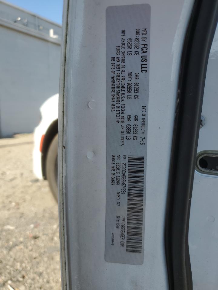 2015 Dodge Charger Police VIN: 2C3CDXAG0FH874394 Lot: 80461735