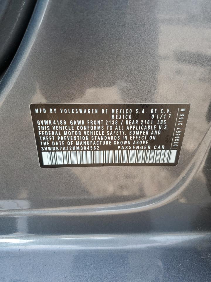 2017 Volkswagen Jetta Se VIN: 3VWDB7AJ2HM304562 Lot: 80028585