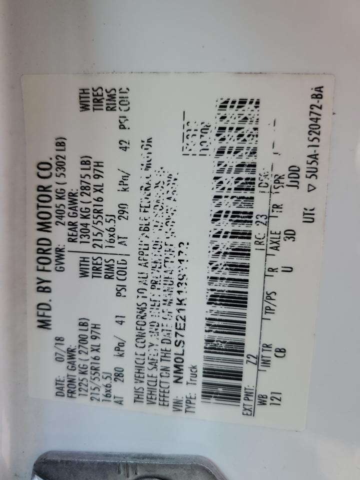 2019 Ford Transit Connect Xl VIN: NM0LS7E21K1393172 Lot: 80525825