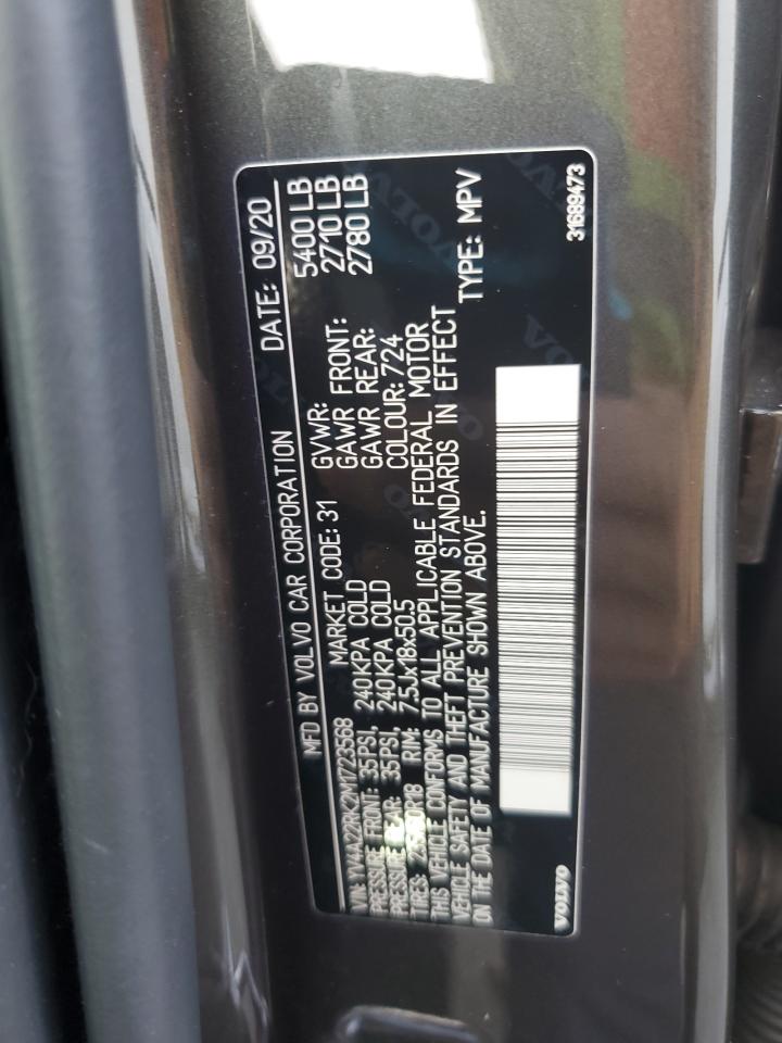 2021 Volvo Xc60 T6 Momentum VIN: YV4A22RK2M1723568 Lot: 81742535