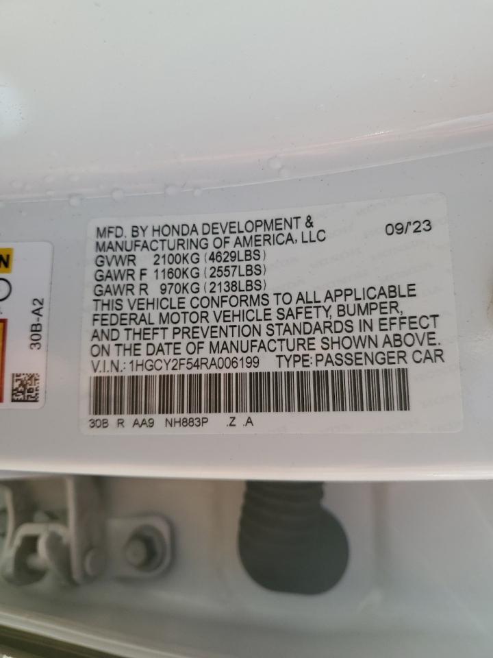 2024 Honda Accord Hybrid Sport VIN: 1HGCY2F54RA006199 Lot: 84173205