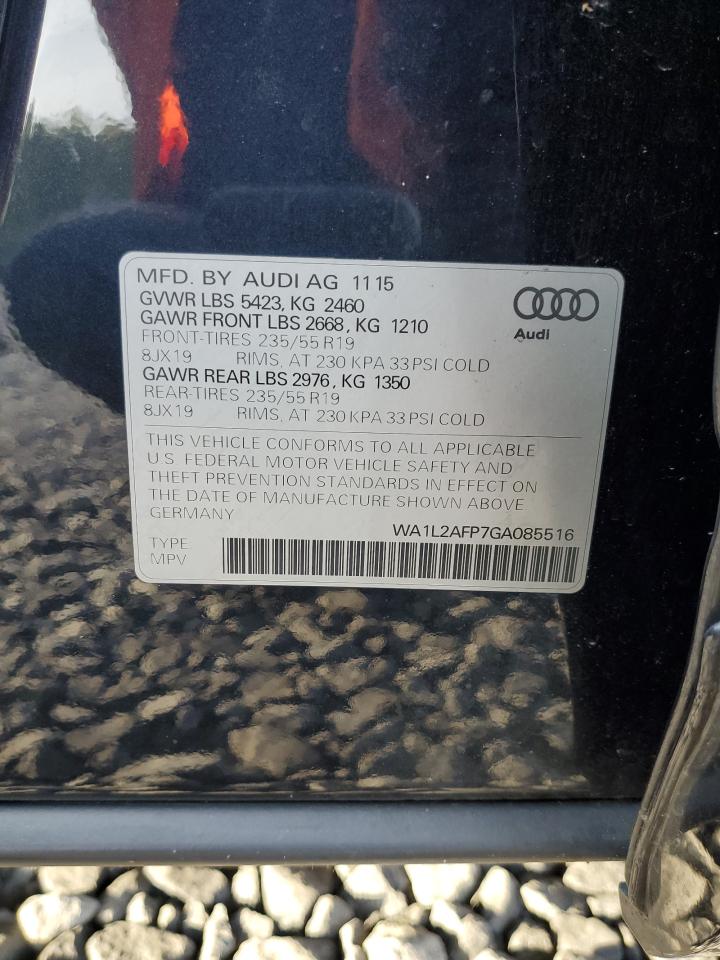 2016 Audi Q5 Premium Plus VIN: WA1L2AFP7GA085516 Lot: 84721575