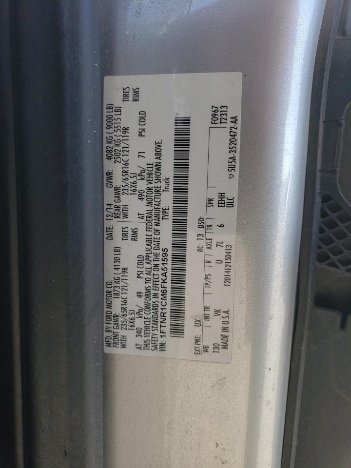 2015 Ford Transit T-250 VIN: 1FTNR1CM6FKA51595 Lot: 81734605