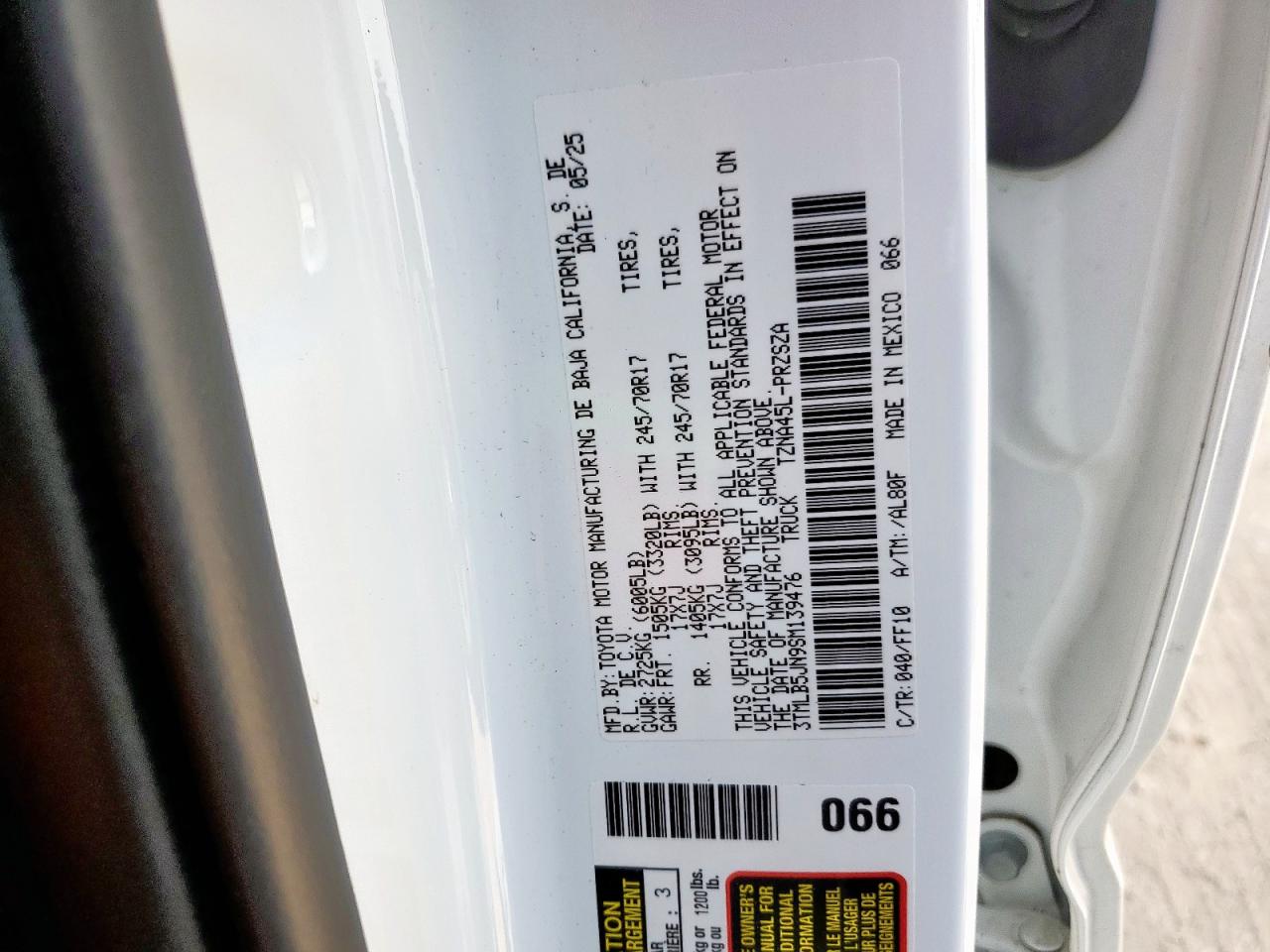 2025 Toyota Tacoma Double Cab VIN: 3TMLB5JN9SM139476 Lot: 81088195