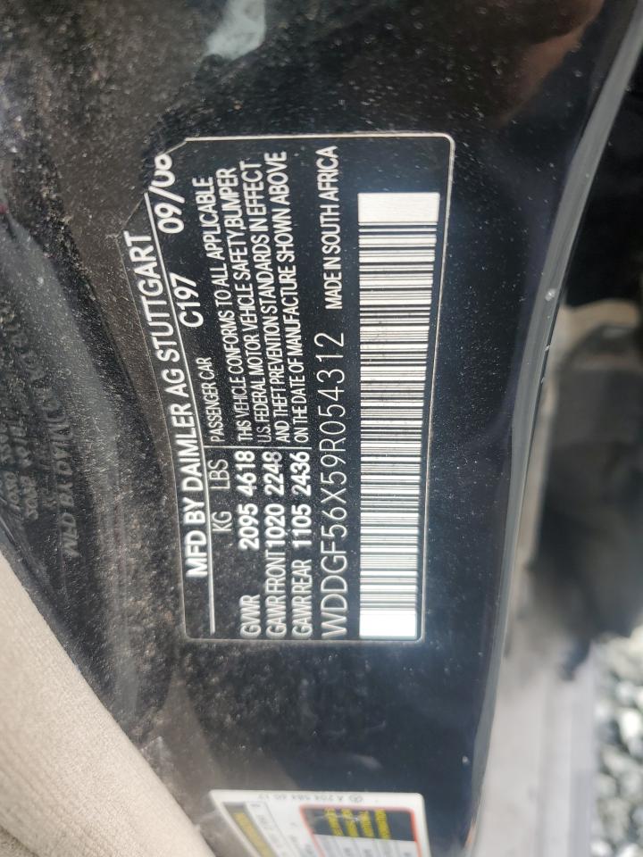 2009 Mercedes-Benz C 350 VIN: WDDGF56X59R054312 Lot: 84579815