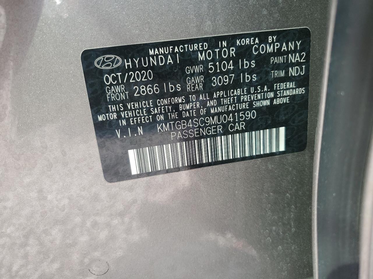 2021 Genesis G80 Base VIN: KMTGB4SC9MU041590 Lot: 81257025