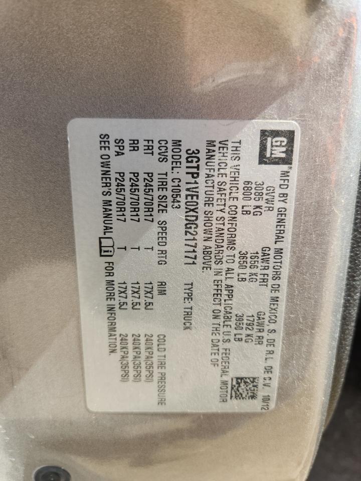 2013 GMC Sierra C1500 Sle VIN: 3GTP1VE0XDG217171 Lot: 70688945