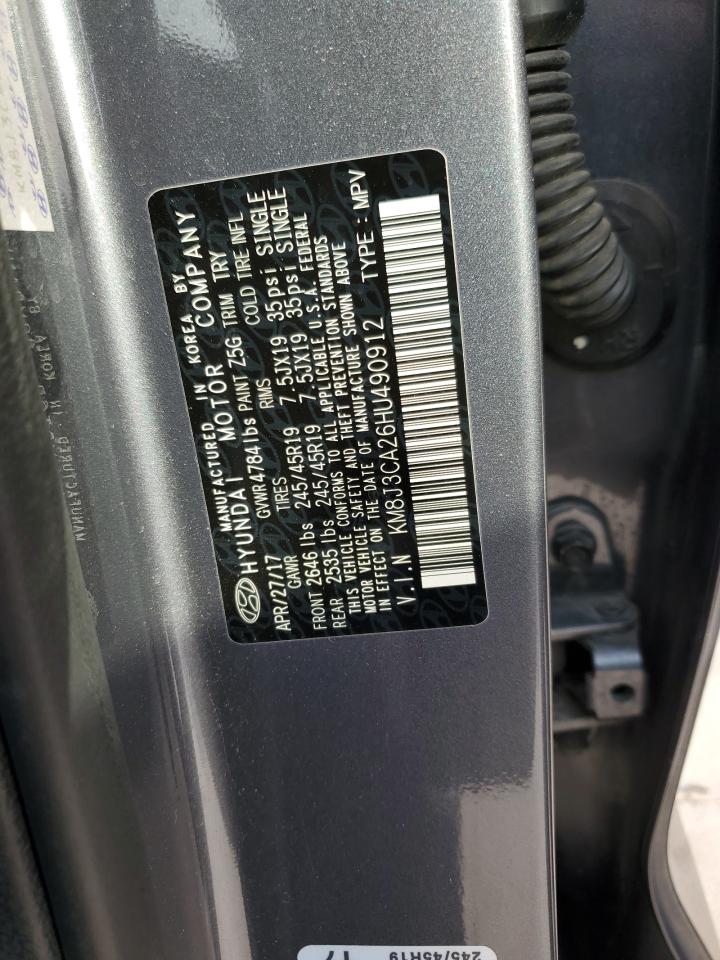 2017 Hyundai Tucson Limited VIN: KM8J3CA26HU490912 Lot: 71922545