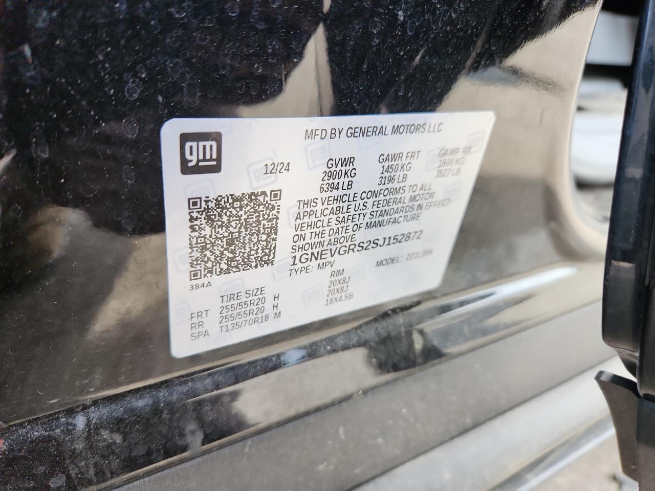 2025 Chevrolet Traverse Lt VIN: 1GNEVGRS2SJ152872 Lot: 81870745