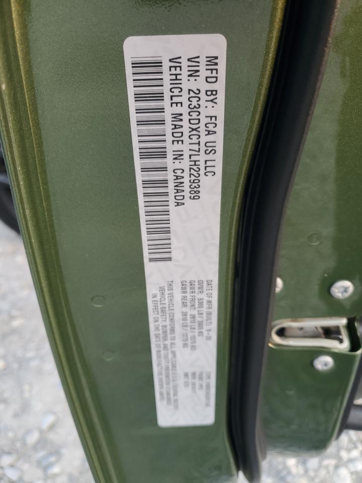 2020 Dodge Charger R/T VIN: 2C3CDXCT7LH229389 Lot: 71519435