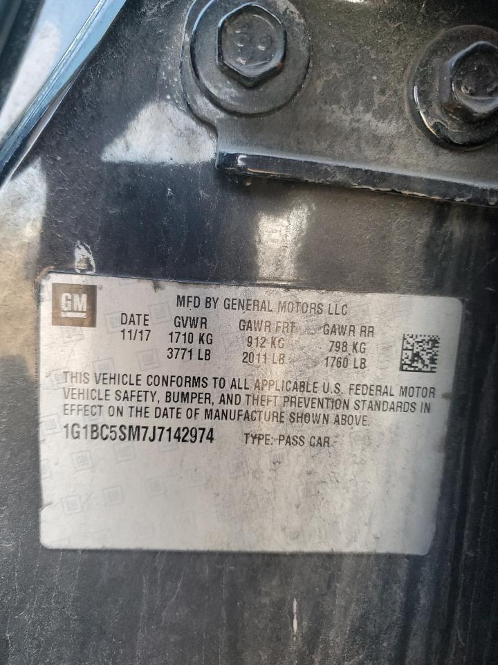 2018 Chevrolet Cruze Ls VIN: 1G1BC5SM7J7142974 Lot: 71954385