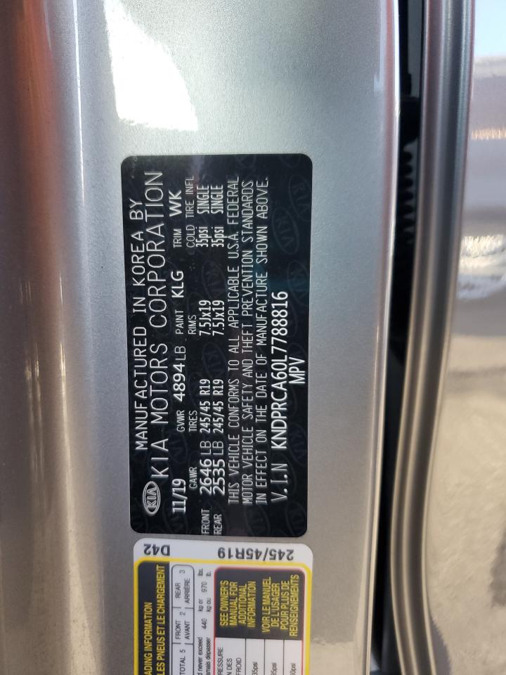 2020 Kia Sportage Sx VIN: KNDPRCA60L7788816 Lot: 84467335