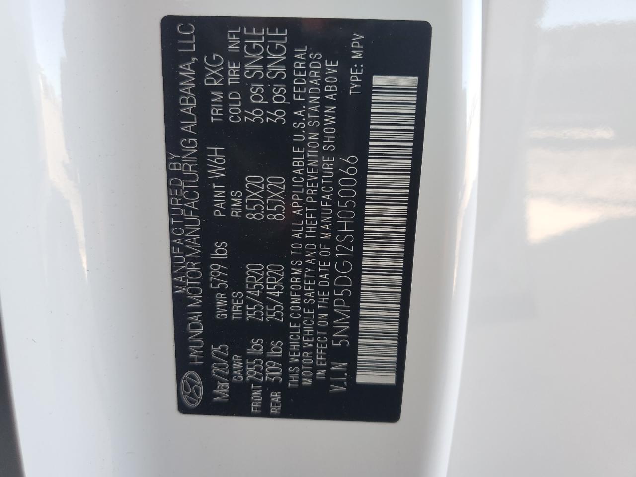 2025 Hyundai Santa Fe Calligraphy VIN: 5NMP5DG12SH050066 Lot: 81939045