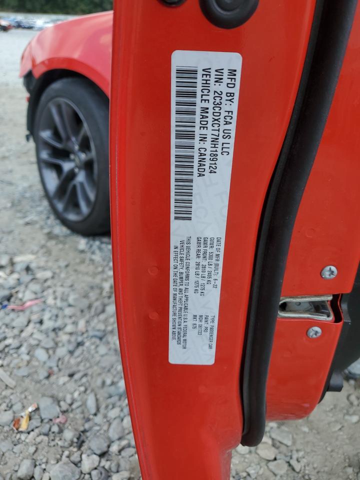 2022 Dodge Charger R/T VIN: 2C3CDXCT7NH189124 Lot: 80612915