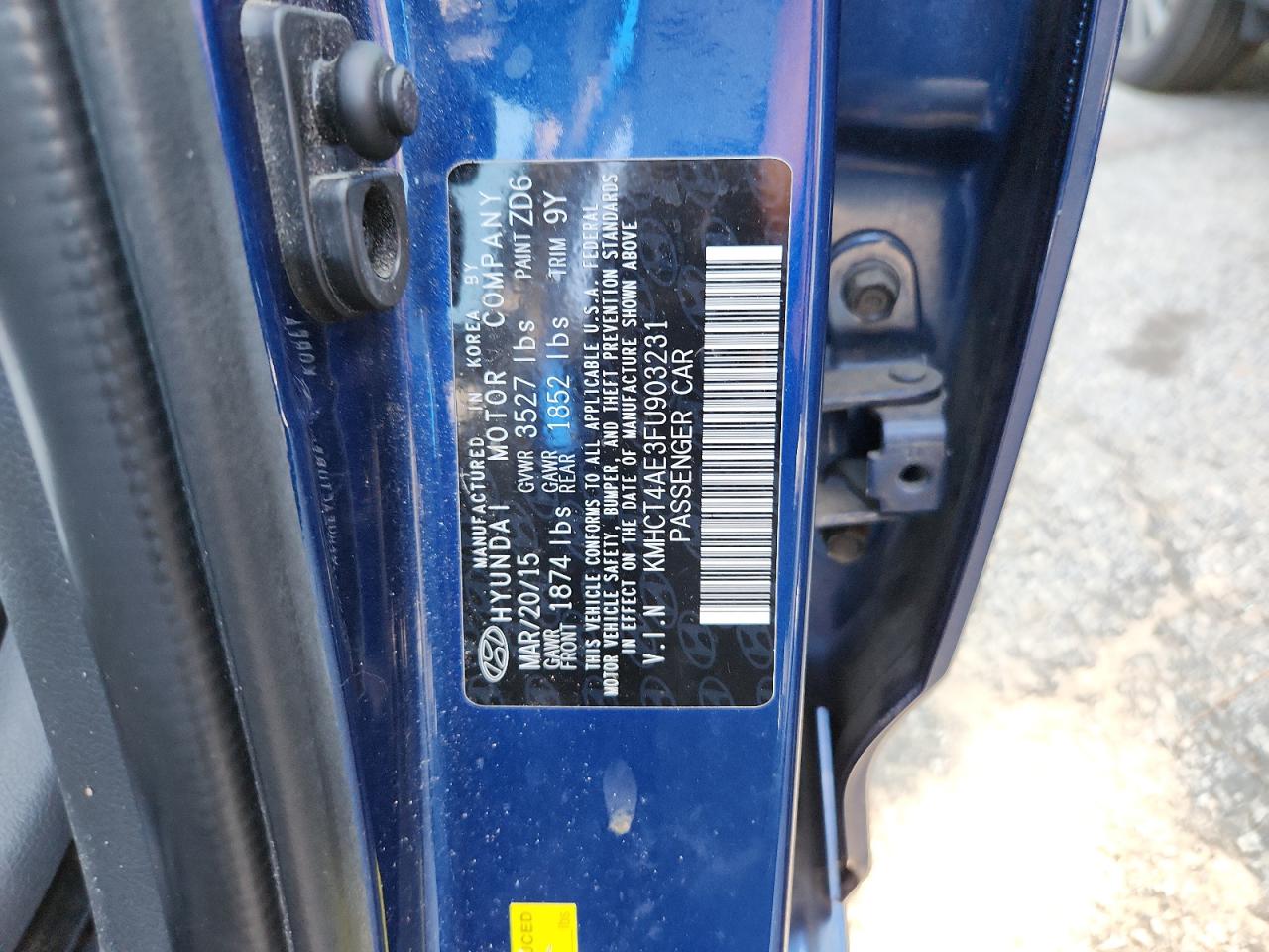 2015 Hyundai Accent Gls VIN: KMHCT4AE3FU903231 Lot: 80457135