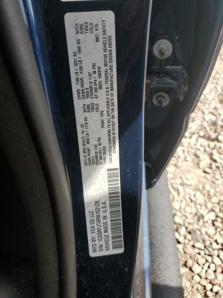 2024 Ram 1500 Laramie VIN: 1C6SRFJT4RN153126 Lot: 80108715