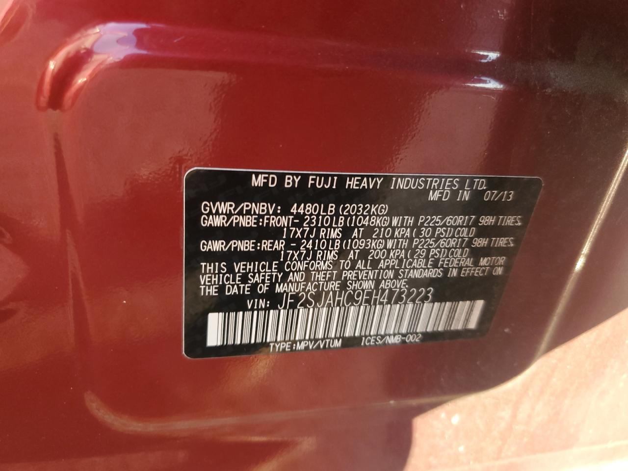 2014 Subaru Forester 2.5I Limited VIN: JF2SJAHC9EH473223 Lot: 71978755